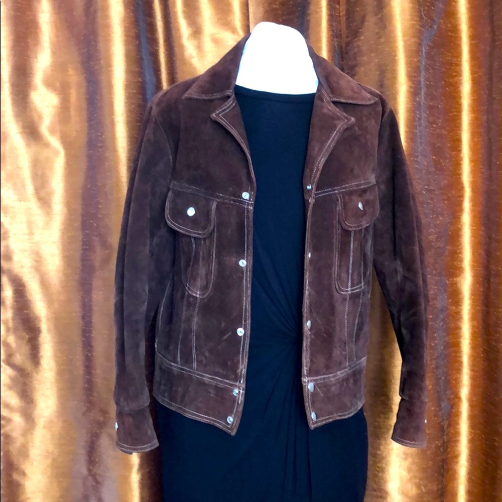 Vintage Chocolate Brown Suede Jacket